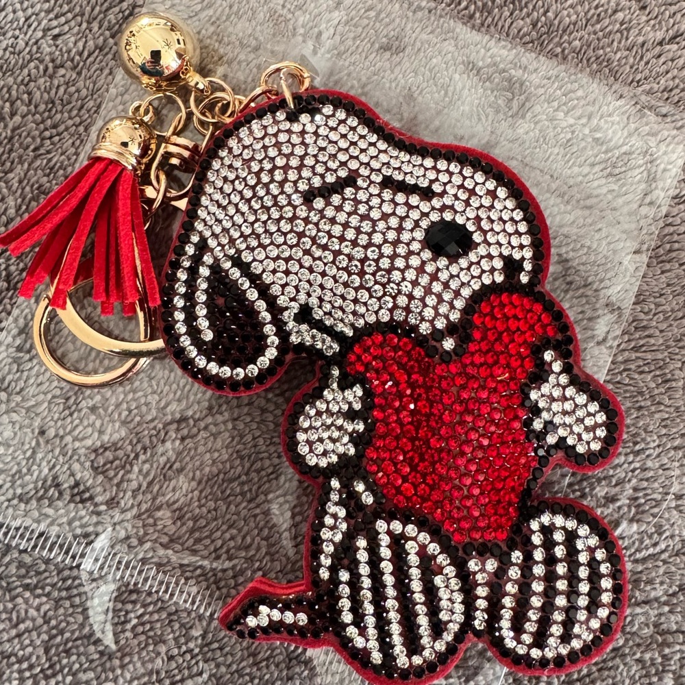 Snoopy Rhinestone NEW keychain/bag charm